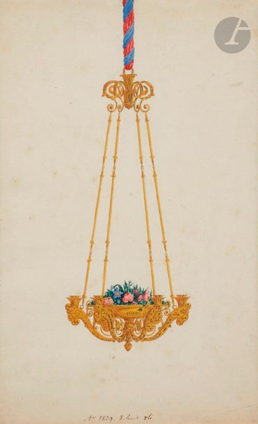 null FRENCH SCHOOL of the 19th centuryChandelier
and Athenian2
drawings: watercolour,...
