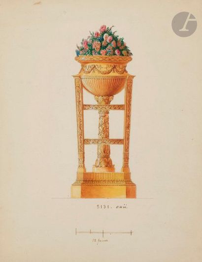 null FRENCH SCHOOL of the 19th centuryChandelier
and Athenian2
drawings: watercolour,...