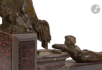 null HENRI PROSZYNSKI (1887-1969
)Proszynski Fountain, Youth and ram, reduction of...