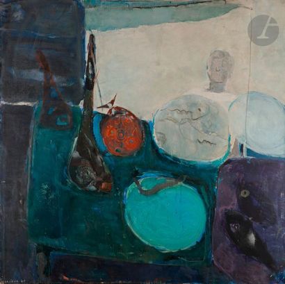 null Pierre LESIEUR (1922-2011)
Marchand de poissons, 1968
Huile sur toile.
Signée...