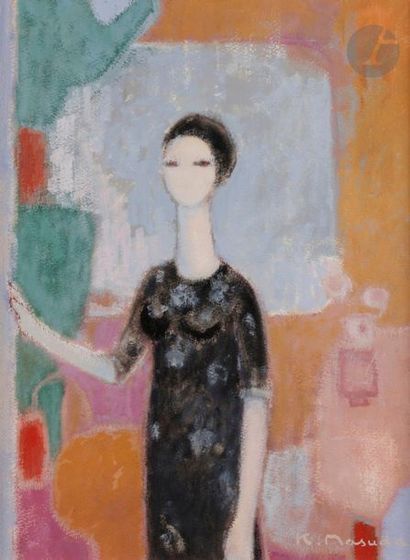 null Kimiyo MASUDA (née en 1943)
Femme assise, 1993
Huile sur toile.
Signée en bas...