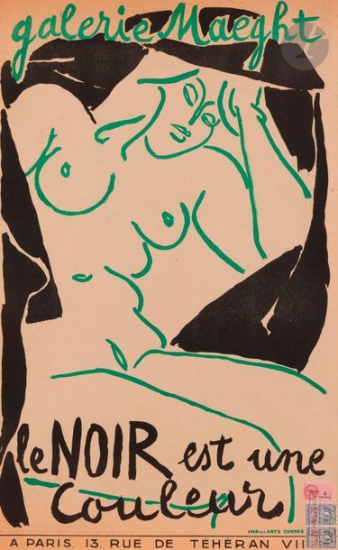 null André Marchand (1907-1997)
Le Noir est une couleur. Affiche pour une exposition...