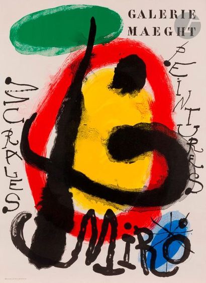 null Joan Miró (1893-1983) (d’après)
Peintures murales. Affiche pour une exposition...