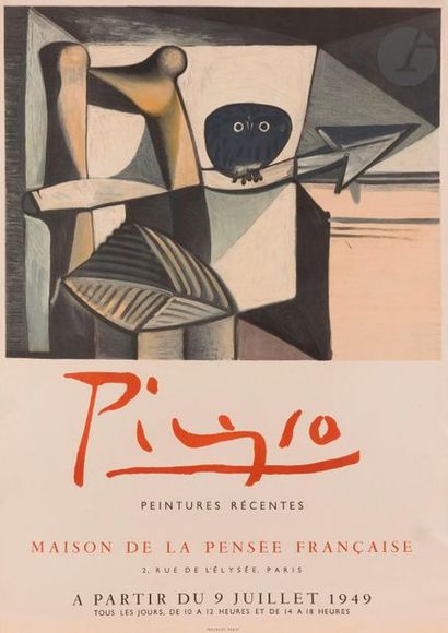 null Pablo PICASSO (1881-1973) (d’après)
Picasso, peintures récentes. Affiche pour...