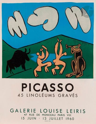 null Pablo PICASSO (1881-1973) (d’après)
Picasso, 45 linoléums gravés. Affiche pour...
