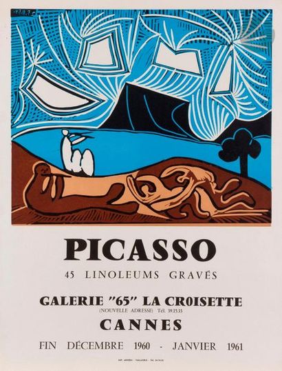 null Pablo PICASSO (1881-1973) (d’après)
Picasso, 45 linoléums gravés. Affiche pour...