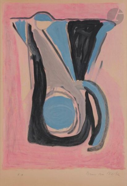null Bram van Velde (1895-1981)
Composition. Affiche pour le Salon de Mai, 1964
Lithographie...