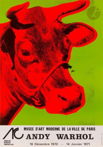 null Andy Warhol (1928-1987) (d’après)
Vache rouge sur fond vert. Affiche pour une...