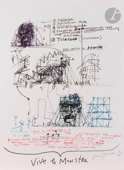 null Jean Tinguely (1925-1991)
Vive le monstre, vers 1969
Lithographie (tirage offset)...