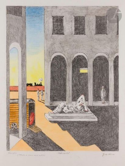 null Giorgio de Chirico (1888-1978)
Malinconia, 1972
Lithographie et rehauts d’aquarelle....