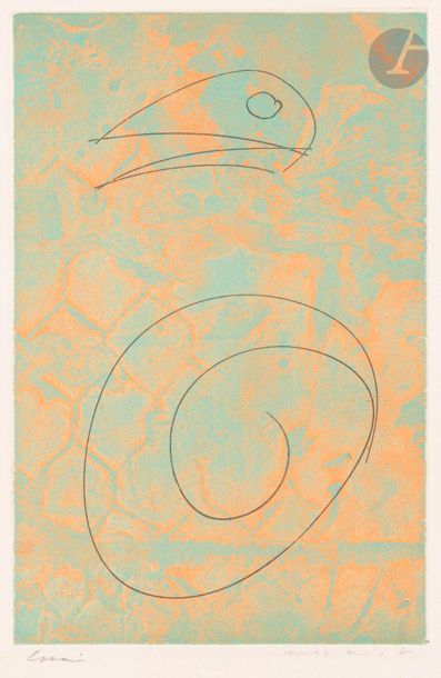null Max Ernst (1891-1976)
Terre des nébuleuses, 1965
Eau-forte et aquatinte en couleurs.
Épreuve...