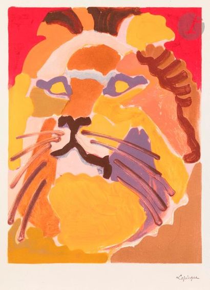 null Charles LAPICQUE (1898-1988)
Le Lion, 1962
Lithographie en couleurs. 
Épreuve...