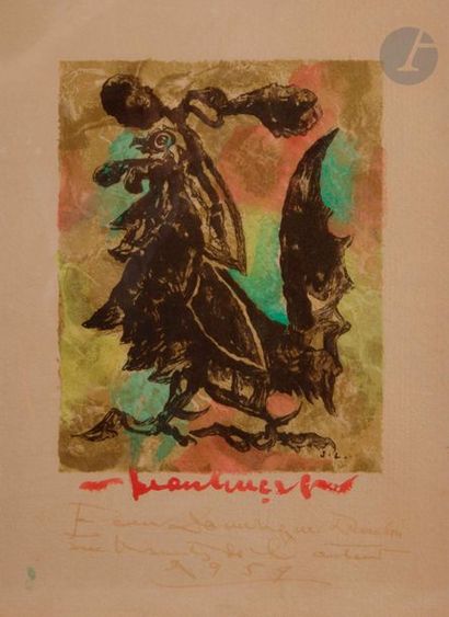 null Jean Lurçat (1892-1966)Coq, 1959Colour lithograph. 
Proof on vellum, with gouache...