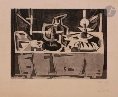 null Alfred Manessier (1911-1993)La Table
,
1944Eau-forte, aquatint and drypoint.

Proof...