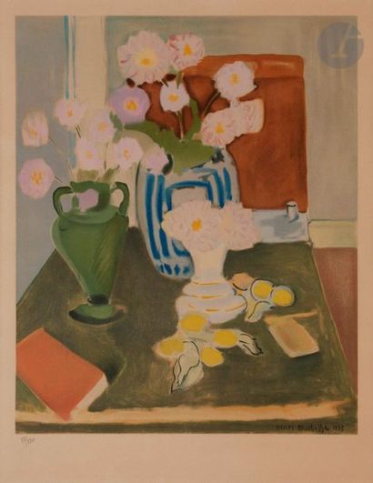 null Henri Matisse (1869-1954) (d’après)
Intérieur aux vases de fleurs, vers 1960
Photolithographie...