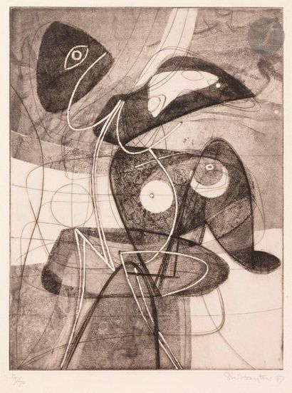 null Stanley William Hayter 
(britannique, 1901-1988)
Personnage virtuel, 1947
Eau-forte,...