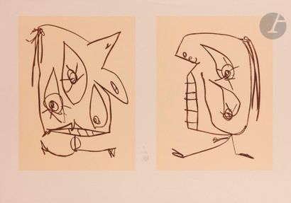 null Antonio Saura 
(espagnol, 1930-1998)
Monsieur – Dame, 1996
Lithographie en deux...