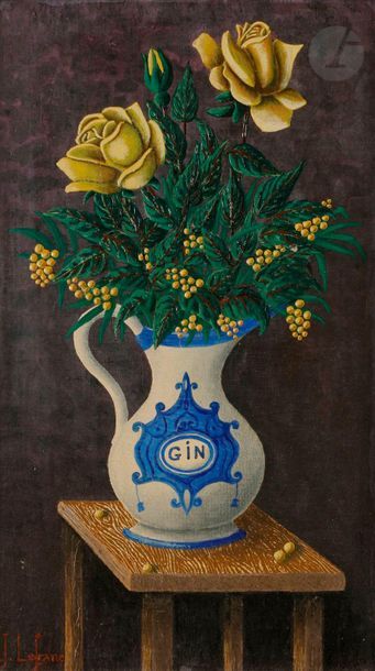 null Jules LEFRANC (1887-1972)
Roses et mimosa, vase Gin, n° 384
Huile sur toile...