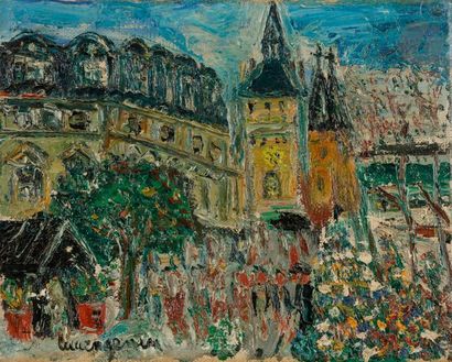 null Lucien GENIN (1894-1953)
Le Marché aux fleurs
Huile sur toile.
Signée en bas...