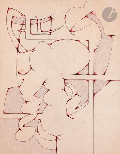 null Joaquin FERRER [cubain] (né en 1928)
Composition, 1965
Technique mixte sur papier.
Signée...