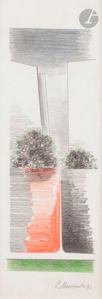 null Paul MANSOUROFF [Russian] (1896-1983)CompositionLead pencil and coloured pencil....