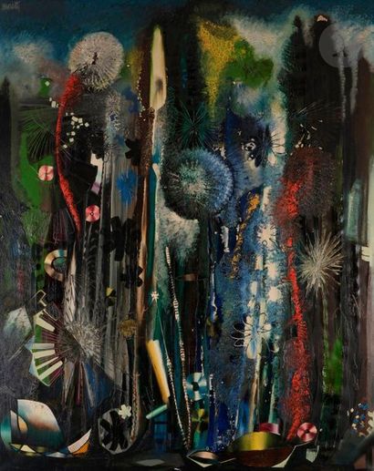 null Raymond MORETTI (1931-2005)
Fleurs, 1960
Huile sur toile.
Signée en haut à gauche.
Signée,...