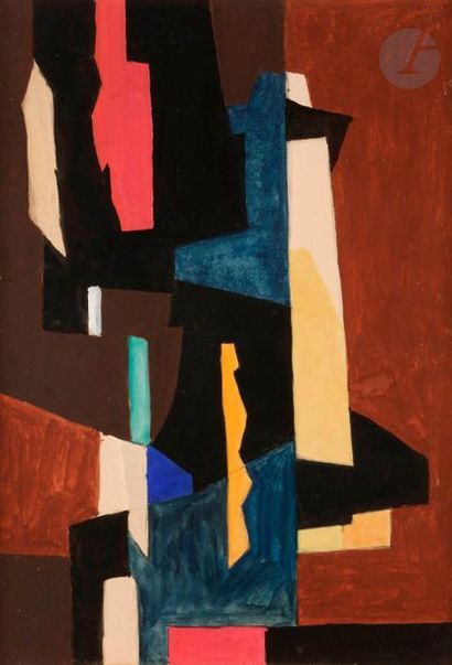 null Ezéquiel BAROUKH [Egyptian] (1909-1984
)
Composition, 1951Gouache.
Signed and...