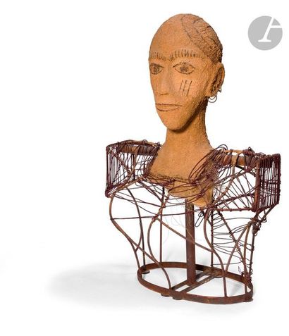 null Cheikh DIOUF [Senegalese] (born 1949
)Bust of
woman, circa 2005-07Torchis, welded

metal

and...