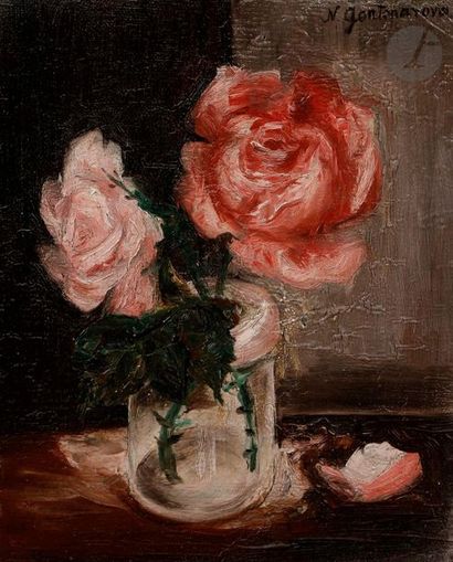 null Nathalia GONCHAROVA (1881-1962)Bouquet of RosesOil on canvas.
Signed
upper right....