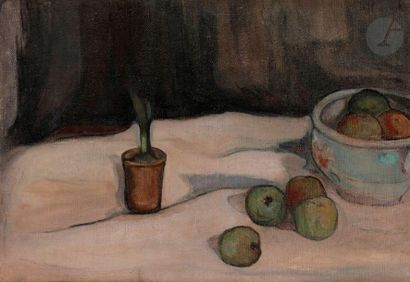 null Wladyslaw SLEWINSKI (1854-1918)
Nature morte au bol de fruits et au petit pot...