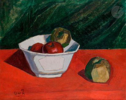 null Manuel ORTIZ DE ZARATE (1886-1946)
Nature morte au bol de pommes, 1912
Huile...
