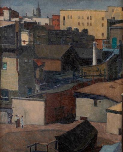 null Anthony ANGAROLA (1893-1929)
From a Milwaukee Window, 1926
Huile sur toile.
Signée...