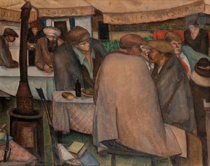 null Anthony ANGAROLA (1893-1929)
Café des chauffeurs, 1929
Huile sur toile.
Signée...