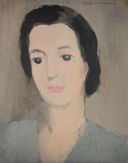 null Marie LAURENCIN (1885-1956)
Portrait de Germaine Paulhan, 1946
Huile sur panneau.
Signée...
