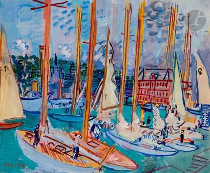 null Raoul DUFY (1877-1953)
Voiliers dans le port de Deauville, vers 1935
Huile sur...