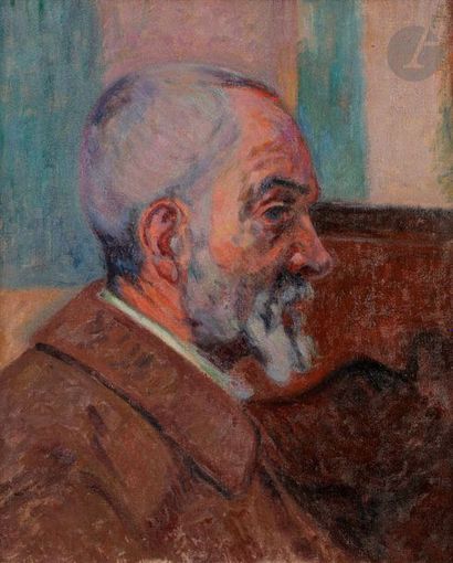 null Armand GUILLAUMIN (1841-1927)
Autoportrait, vers 1910
Huile sur toile.
Non signée.
46...