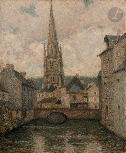 null Henri LE SIDANER (1862-1939)
L'église, Harfleur, 1915
Huile sur toile.
Signée...