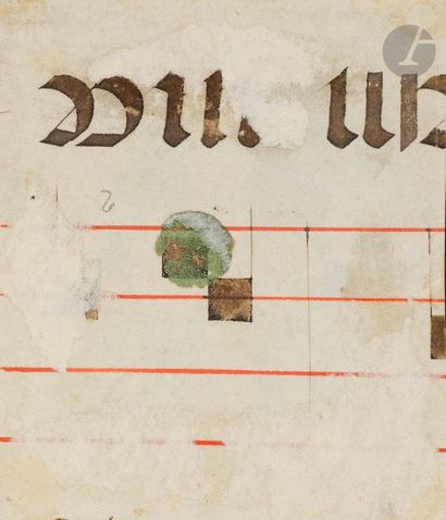 null [LIGHTING] Initial "I" ornate. 
Fragment of a 
Tempera
choral book 
, gouache,...