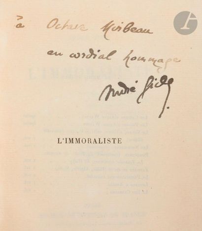 null GIDE (André).
The Immoralist.
Paris: Société du Mercure de France, 1902. - In-18,...