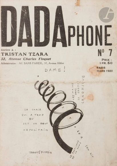 null [DADA REVIEWS]
Dadaphone.
Paris: Au sans pareil, March 1920. - Brochure in-8,...