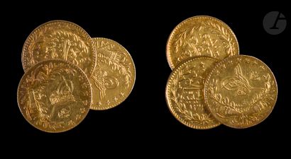 null Paire de boutons de manchettes aux pièces de monnaie en or, Turquie ottomane,...