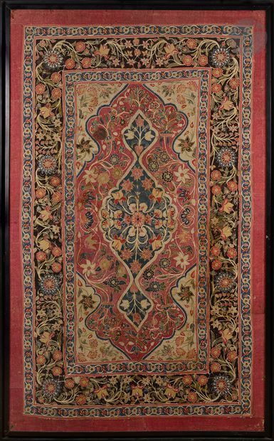 null Textile brodé à décor de mandorle, Iran du Nord, Rasht, XIXe siècle
Grand panneau...