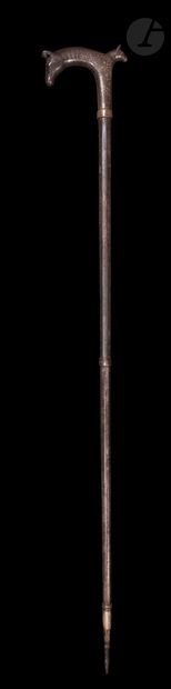 null Canne-épée anglo-indienne, Inde du Nord, fin XIXe - début XXe siècle
En acier...