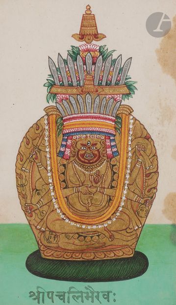 null Quatre figures de l’hindouisme, probablement Népal, XIXe siècle
Gouaches sur...