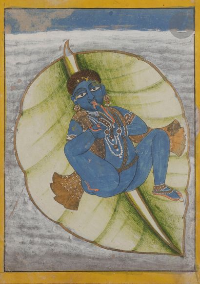 null Krishna Nathadwara, Inde, Rajasthan, Nathadwara, fin XIXe - début XXe siècle
Gouache...