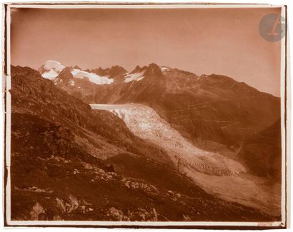 null Maison Adolphe Braun
Alpes suisses, c. 1875.
Glacier du Rhône et le Galenstock.
Épreuve...