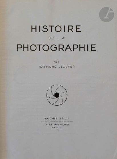 null LECUYER, RAYMOND (1879-1950)
Histoire de la photographie.
Baschet et Cie, Paris,...
