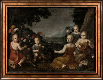 null 
HOLLAND School circa 1640



allegory of the fifth senses



Canvas.



Old...
