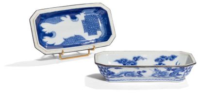 null China for Vietnam
Rectangular covered porcelain box with blue underglaze decoration...