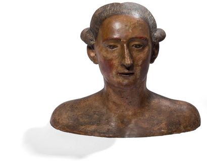 null 19th century FRENCH school 
Bust of a gentleman from the 18th century
Polychrome...